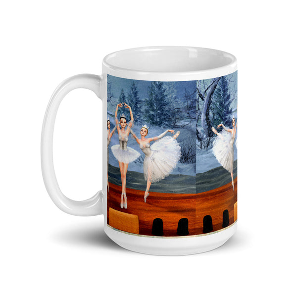 Land of Snow Ballerinas Art Mug by Donna Lisa