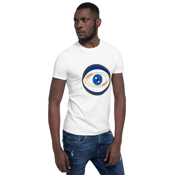 Blue Evil Eye Protection Good Luck Symbol S/S Unisex T-Shirt by Donna Lisa