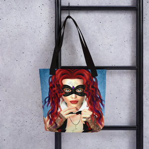 Masquerade Masked Lady Tote Bag - Art by Donna Lisa