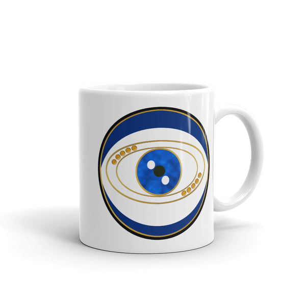 Blue Evil Eye Good Luck Art Mug by Donna Lisa