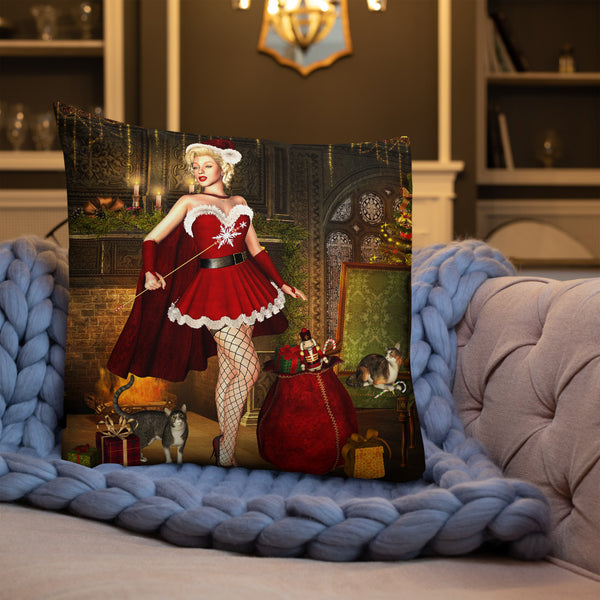 Santa Baby Christmas Premium Pillow - Art By Donna Lisa