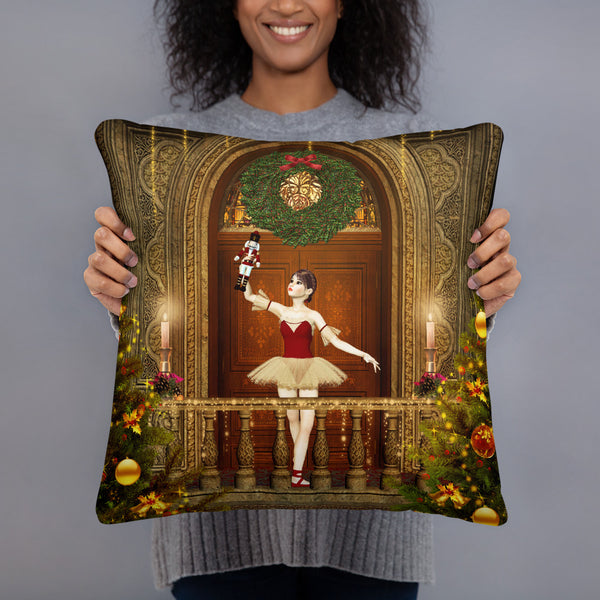 Nutcracker Ballerina Throw Pillow - Art By Donna Lisa - Donna Lisa Art