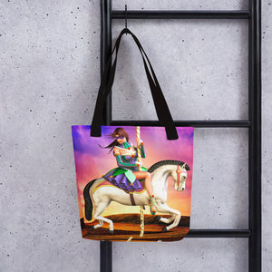 Carousel Dreams Ballerina Art Tote bag - Art by Donna Lisa