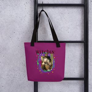 Witchin' Witch Tote Bag - Pink/Purple