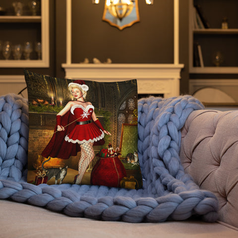 Santa Baby Christmas Premium Pillow - Art By Donna Lisa