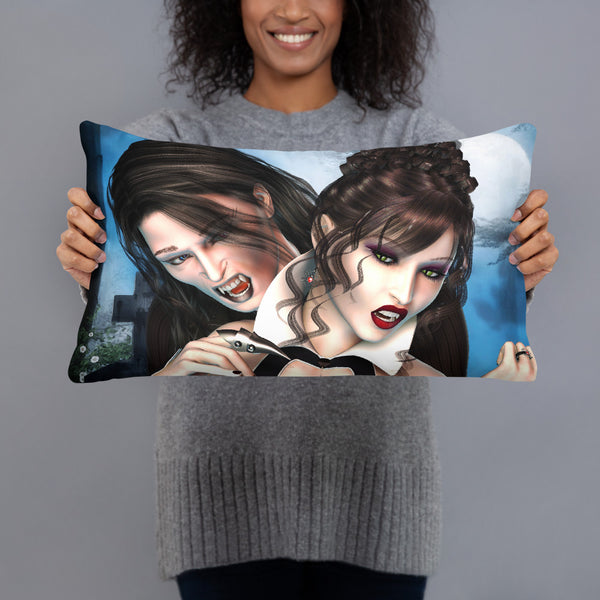 Vampire Desire Art Throw Pillow - Art by Donna Lisa