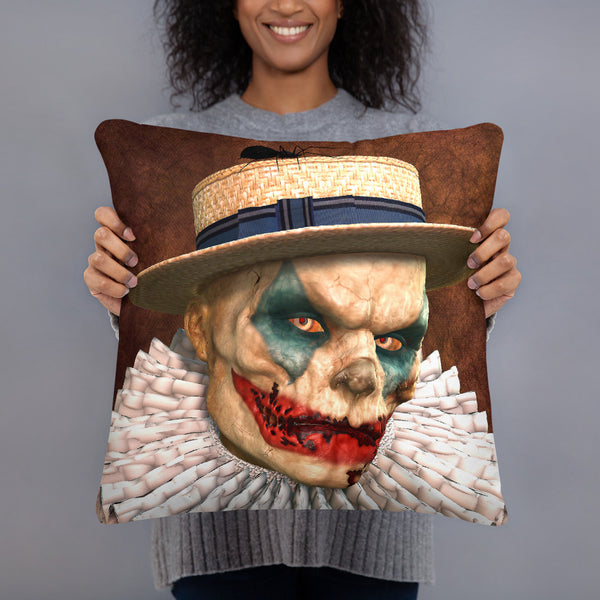 Sam Zombie Clown Throw Pillow - Art By Donna Lisa - Donna Lisa Art
