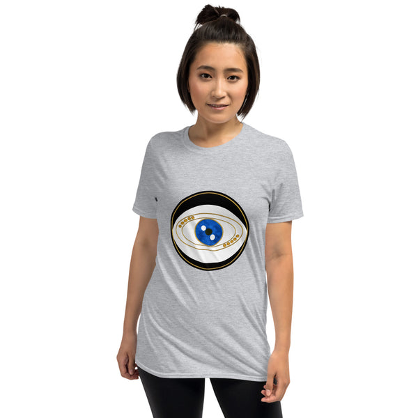 Black Evil Eye Protection Symbol S/S Unisex T-Shirt - Art by Donna Lisa
