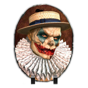 Sam Zombie Clown Art - Standing Slate Collectible Keepsake Art by Artist Donna Lisa