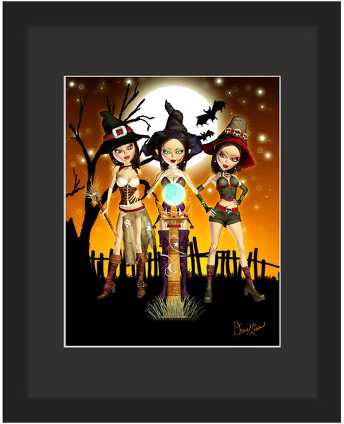 Sisters Three Witch Art 11x14 Framed Print - (8x10 Print) by Artist Donna Lisa