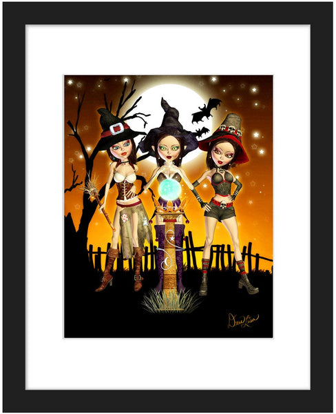 Sisters Three Witch Art 11x14 Framed Print - (8x10 Print) by Artist Donna Lisa