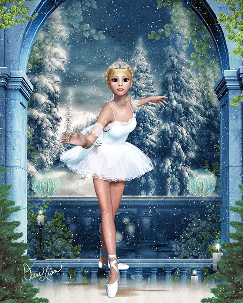Snow Princess Ballerina Fine Art Print - Donna Lisa Art