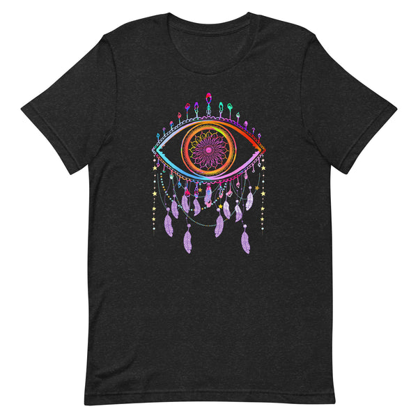 Colorful Evil Eye Talisman Dreamcatcher Unisex T-Shirt - Black