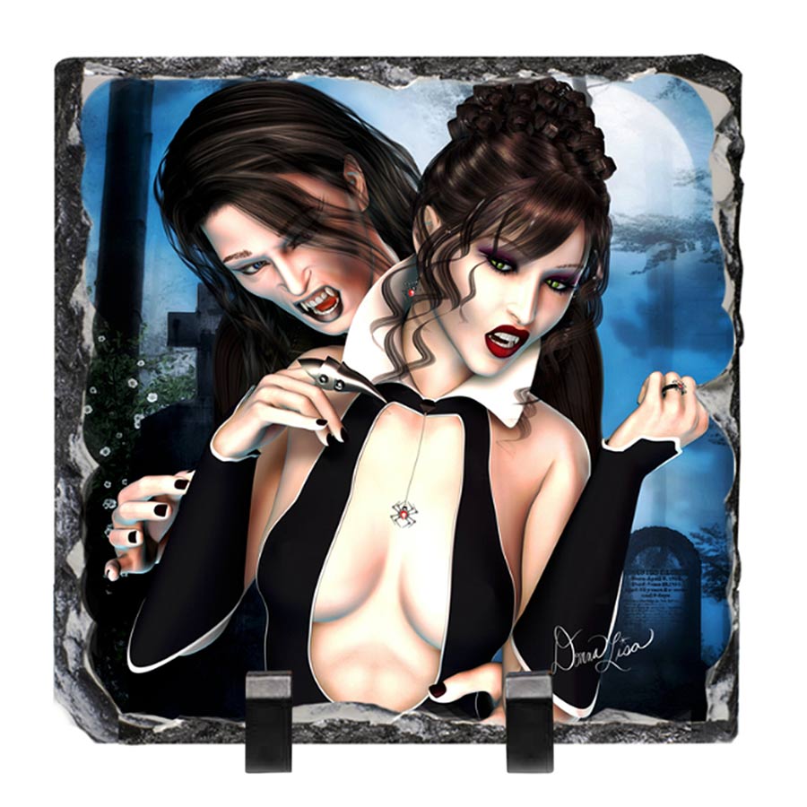 Vampire Desire - Vampires Artwork - Standing Slate Collectible Keepsake Art by Artist Donna Lisa