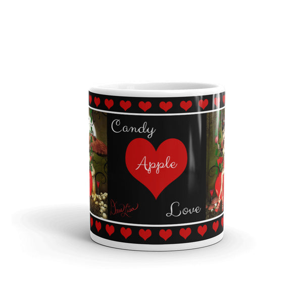 Candy Apple Love Art - Glossy Mug - Art by Artist Donna Lisa