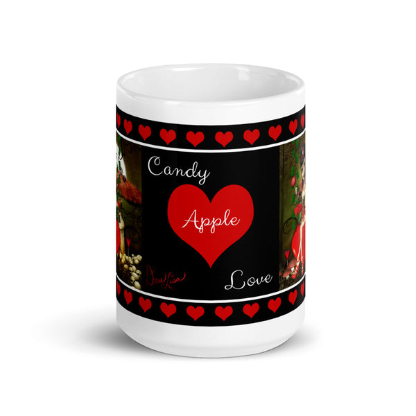 Candy Apple Love Art - Glossy Mug - Art by Artist Donna Lisa