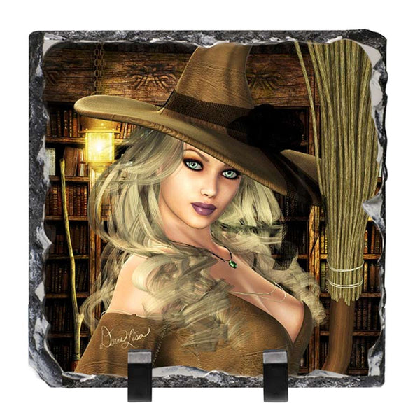 Witchery Witch Artwork - Standing Slate Collectible Keepsake Art by Artist Donna Lisa
